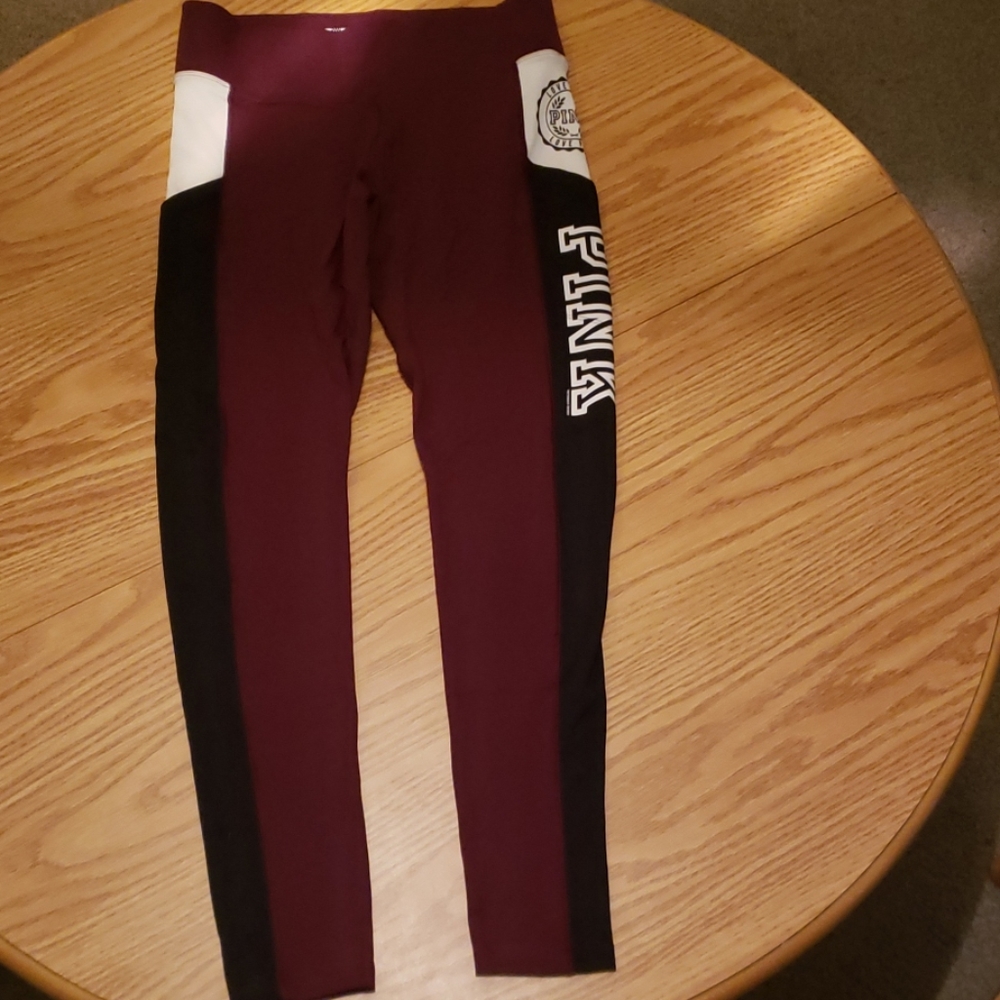 Maroon and Black PINK Ultimate Leggings